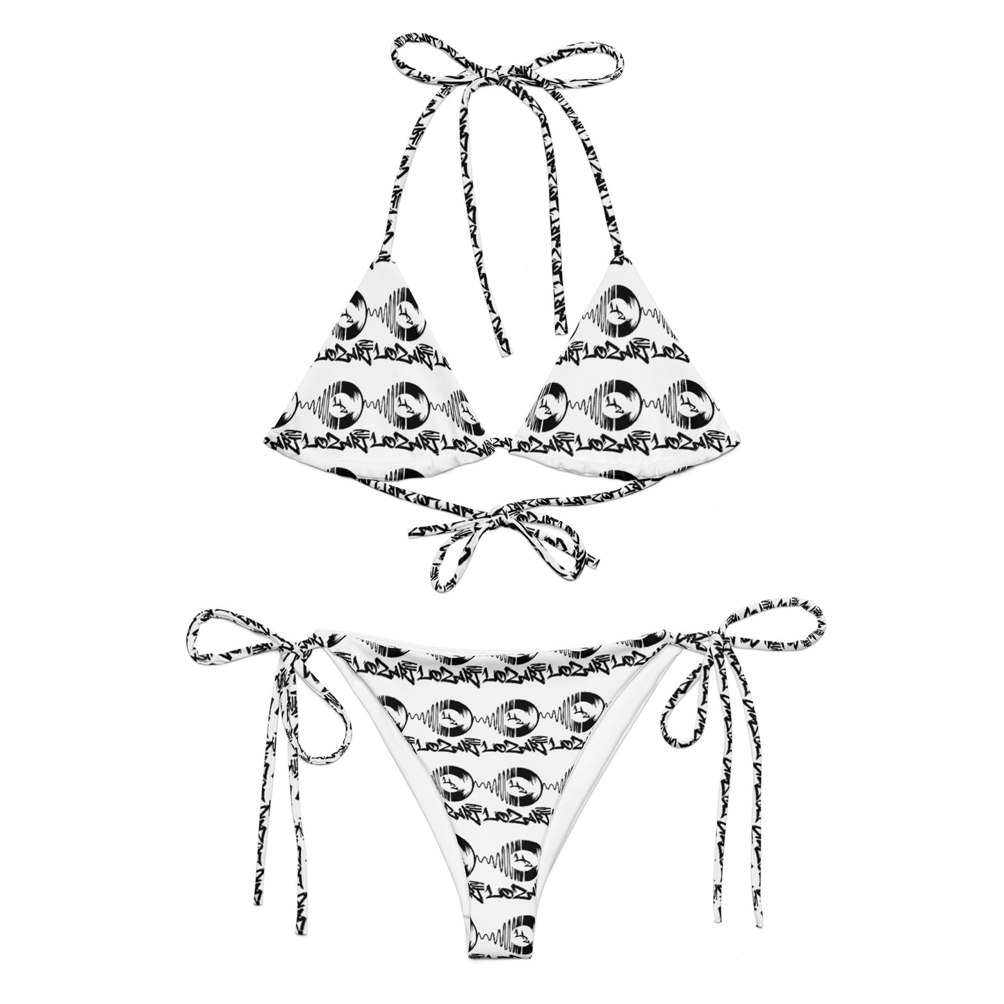 All-over print recycled string bikini