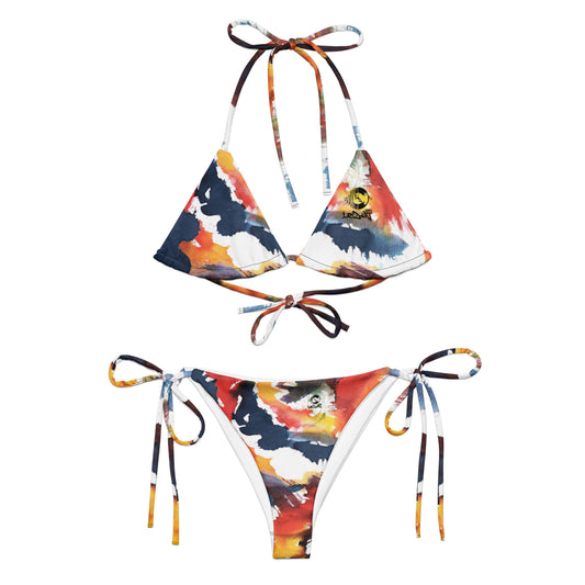 All-over print recycled string bikini